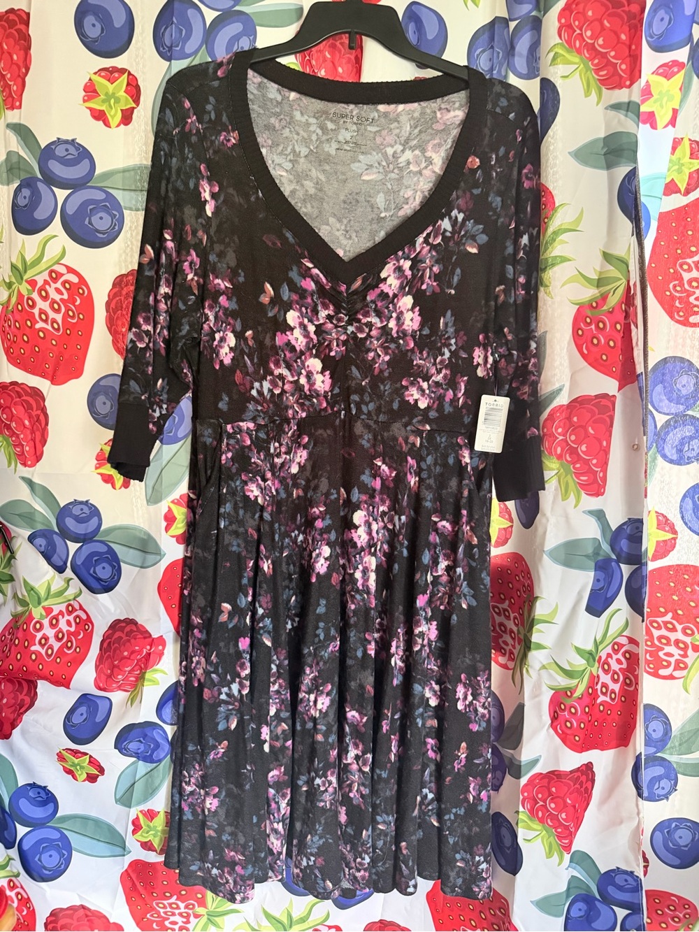 torrid Black Floral Midi Dress